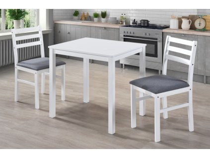 Masívny jedálenský set 2+1 SEATTLE, biela/šedá