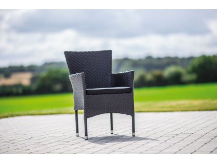 Záhradné ratanové kreslo HAMBURG, čierna