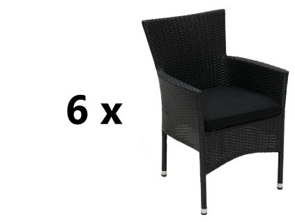 Záhradné ratanové kreslo 6 x HAMBURG, antracit