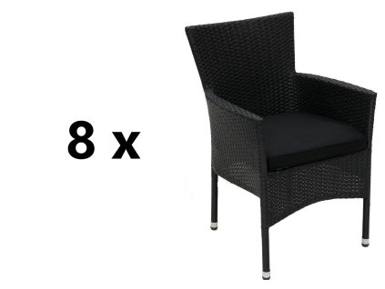 Záhradné ratanové kreslo 8 x HAMBURG, antracit