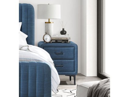 Čalúnený nočný stolík BLU, modrý