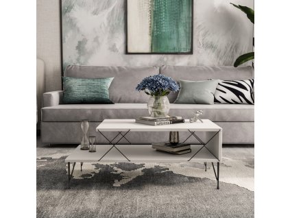 Štýlový konferenčný stolík CAT, biela