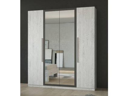 Šatníková skriňa LILIAN NEW 4D, antracit/light artwood