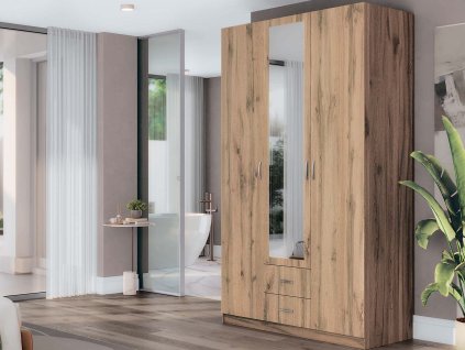 LANDO trojdverovy satnik so zrkadlom dub Ap