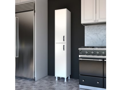 Úzka policová skriňa KAKI, biela