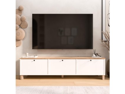 SMART TV stolik na nozickach 3D biela