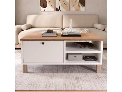 SMART konferecny stolik s dvierkami biela