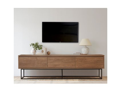 TV stolík na nožičkách JAY, orech/čierna