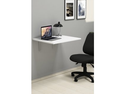 Nástenný sklápací stôl na notebook FURRY, biela