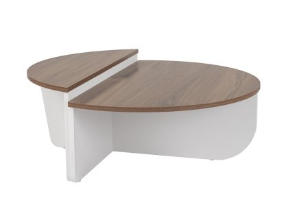 Dvojdielny konferenčný stolík MELANIA, orech / biela