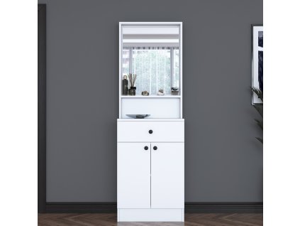 Predsieňová zostava so zrkadlom HAIR, biela