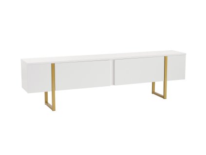 TV stolík na nožičkách FASE, biela / zlatá