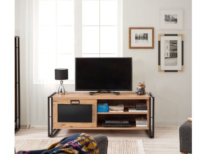 TV stolík na nožičkách STORE, borovica/čierna