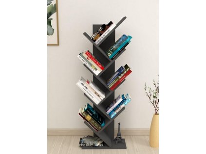 Moderná knižnica SHINY, antracit