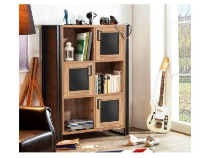 Vysoká komoda MIKE, borovica/čierna