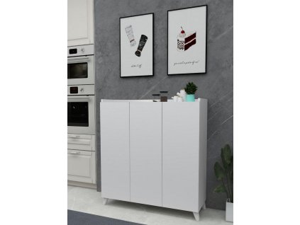 Trojdverová komoda SOFT, biela