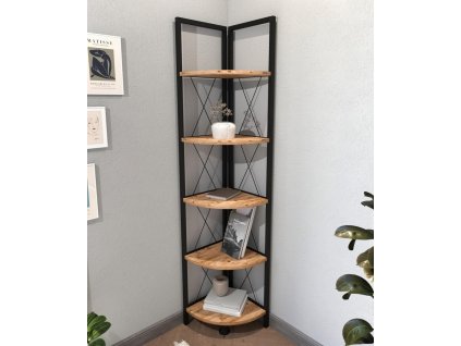 Policová rohová knižnica WASSIE, borovica