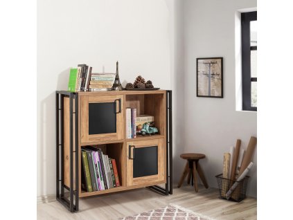 Komoda na nožičkách CENAT, borovica/čierna