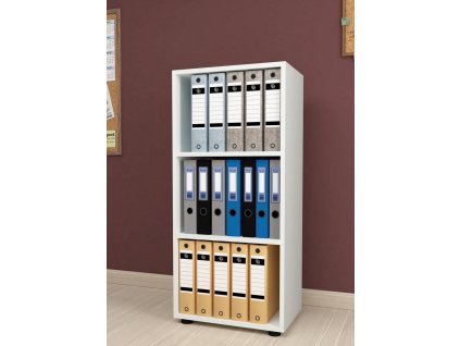 3-policový regál DENISSA, biela