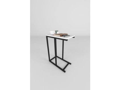Príručný stolík 45*25 LANDEN, biela / čierna
