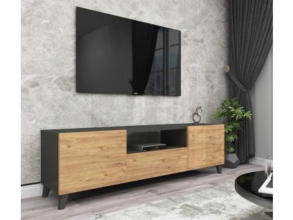TV stolík AMANDA, antracit / borovica