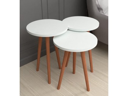 Sada konferenčných stolíkov GERES, biela