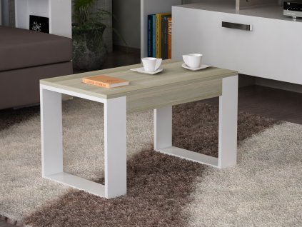 Konferenčný stolík ARIANDA, biela/dub Cordoba