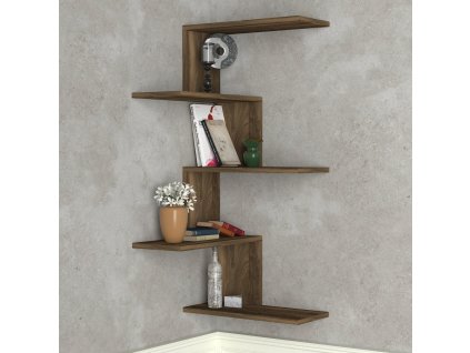 Rohový regál KANIS, orech