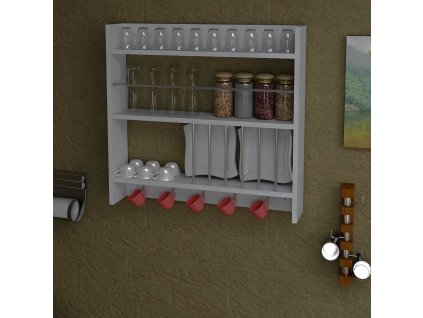 Kuchynská závesná polica LANA, biela