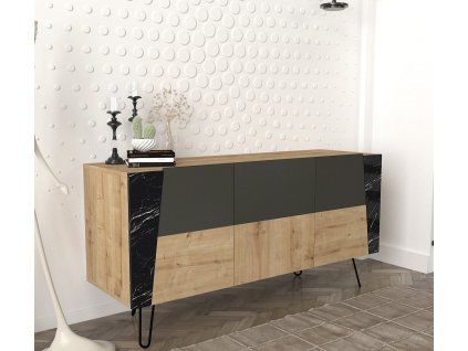 Konzola FALATEL, zafír/mramor/antracit