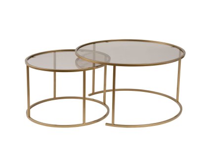Sada okrúhlych konferenčných stolíkov 80/60 MIKE, zlatá / bronz