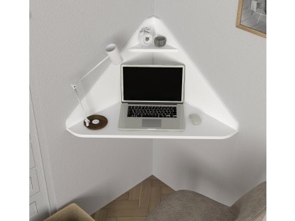 Rohový PC stolík PETIT, biela