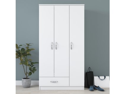 Šatníková skriňa so šuplíkom LOIS, biela