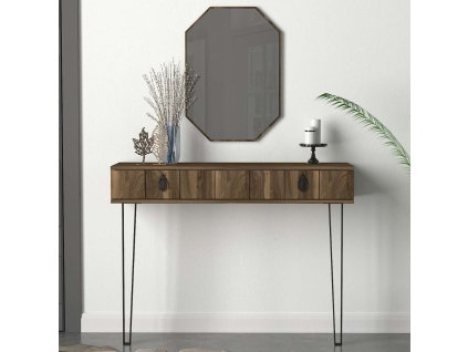 Konzolový stolík so zrkadlom LUST M, orech