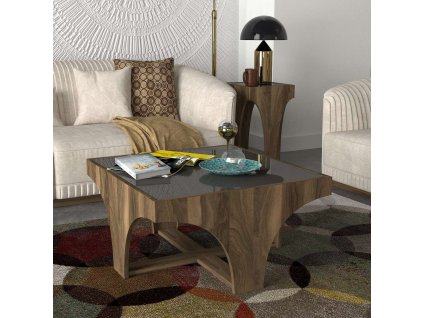 Luxusný konferenčný stolík KLITUS, orech/antracit