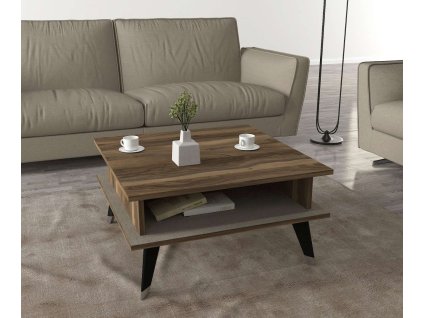 Konferenčný stolík na nožičkách COTOURE, biela/textile