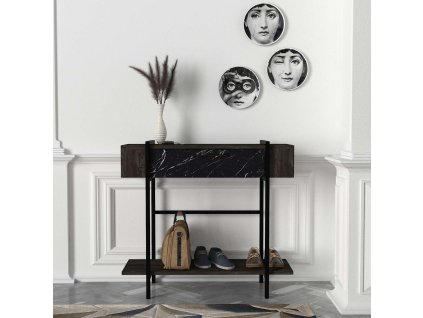 Luxusný konzolový stolík PORTUGAL, rehab/čierny mramor