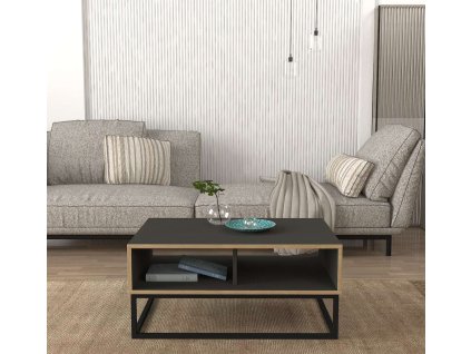 Industriálny konferenčný stolík LORES, antracit/sapphire