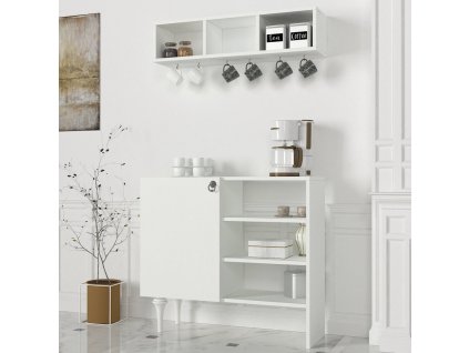 Kuchynská skrinka s policou LAVENA, biela