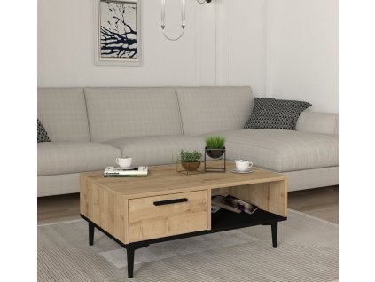 Industriálny konferenčný stolík NEFET, sapphire/čierna