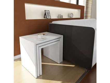 Škandinávsky príručný stolík ARIEL, biela