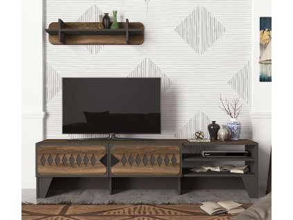 Orientálna obývacia stena LESTER, antracit/orech