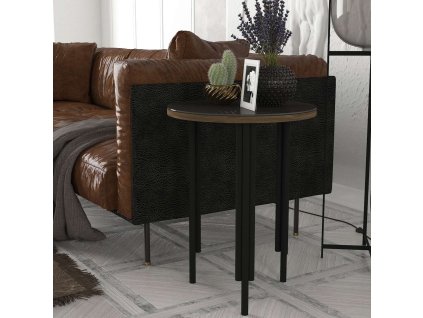 Industriálny príručný stolík FANNY, orech/čierna