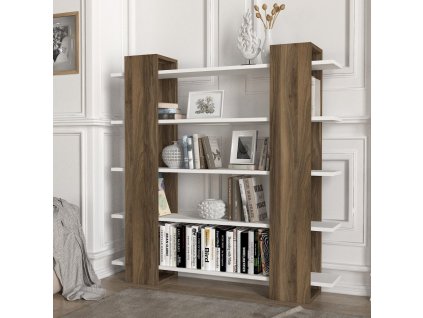 Regál BIG POL, biela / orech