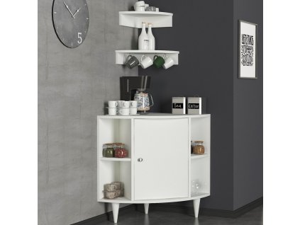 Rohová kuchynská skrinka ROXEN, biela