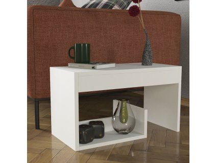 Príručný stolík BROTHERS, biela matná