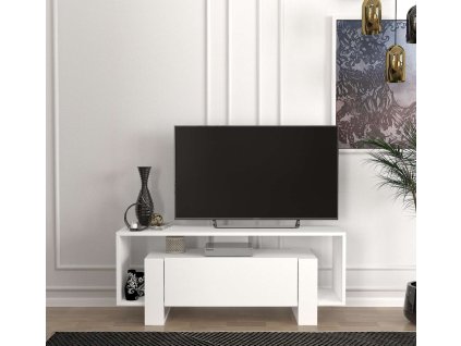 Úzky TV stolík MARRY, biela