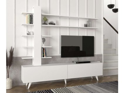 Škandinávska televízny stolík ALENA, biela