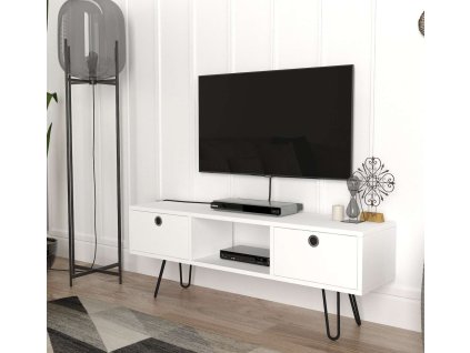 Úzky TV stolík MONDA, biela