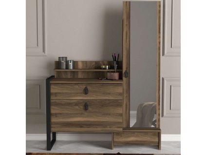 Kozmetický stolík so zrkadlom LUST, orech